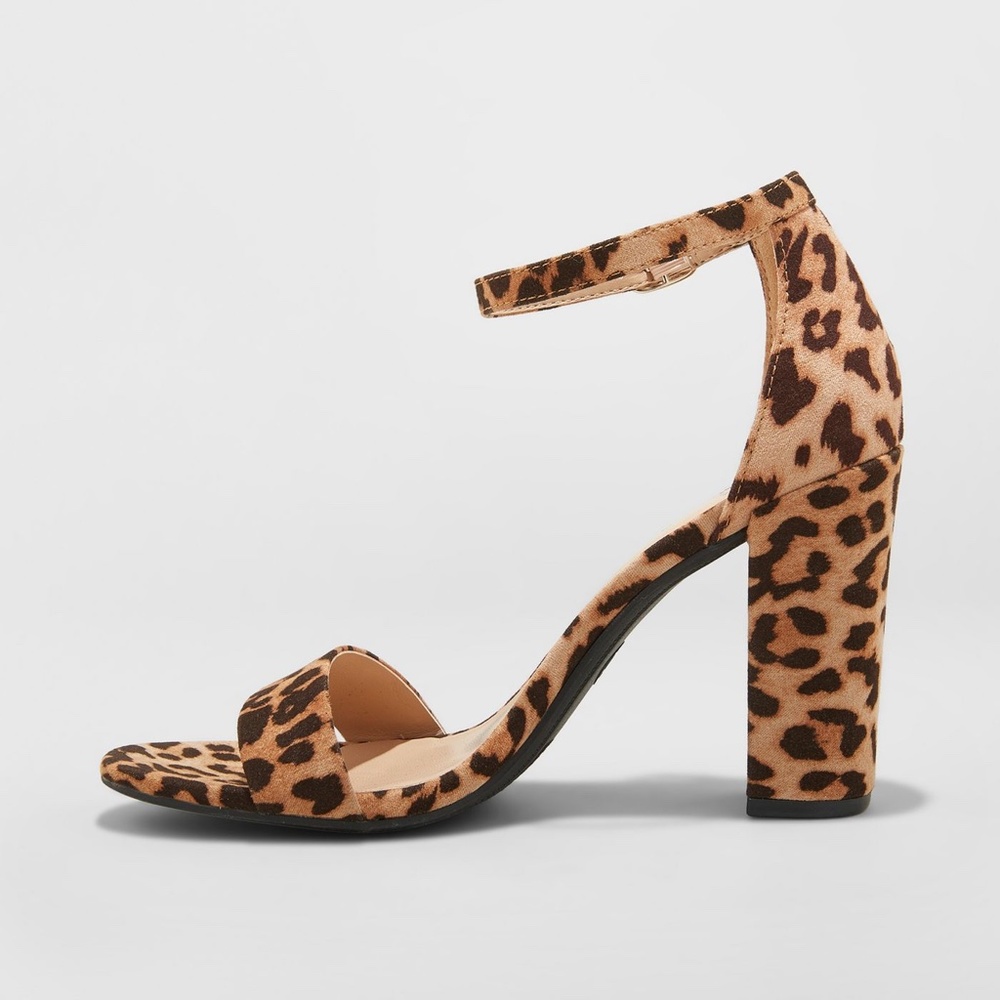 Women's Ema High Block Heeled Pumps - Cheetah - Picture 2 of 5